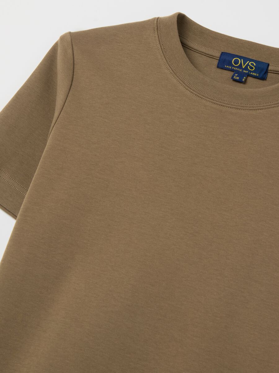 Solid colour T-shirt with round neck_5