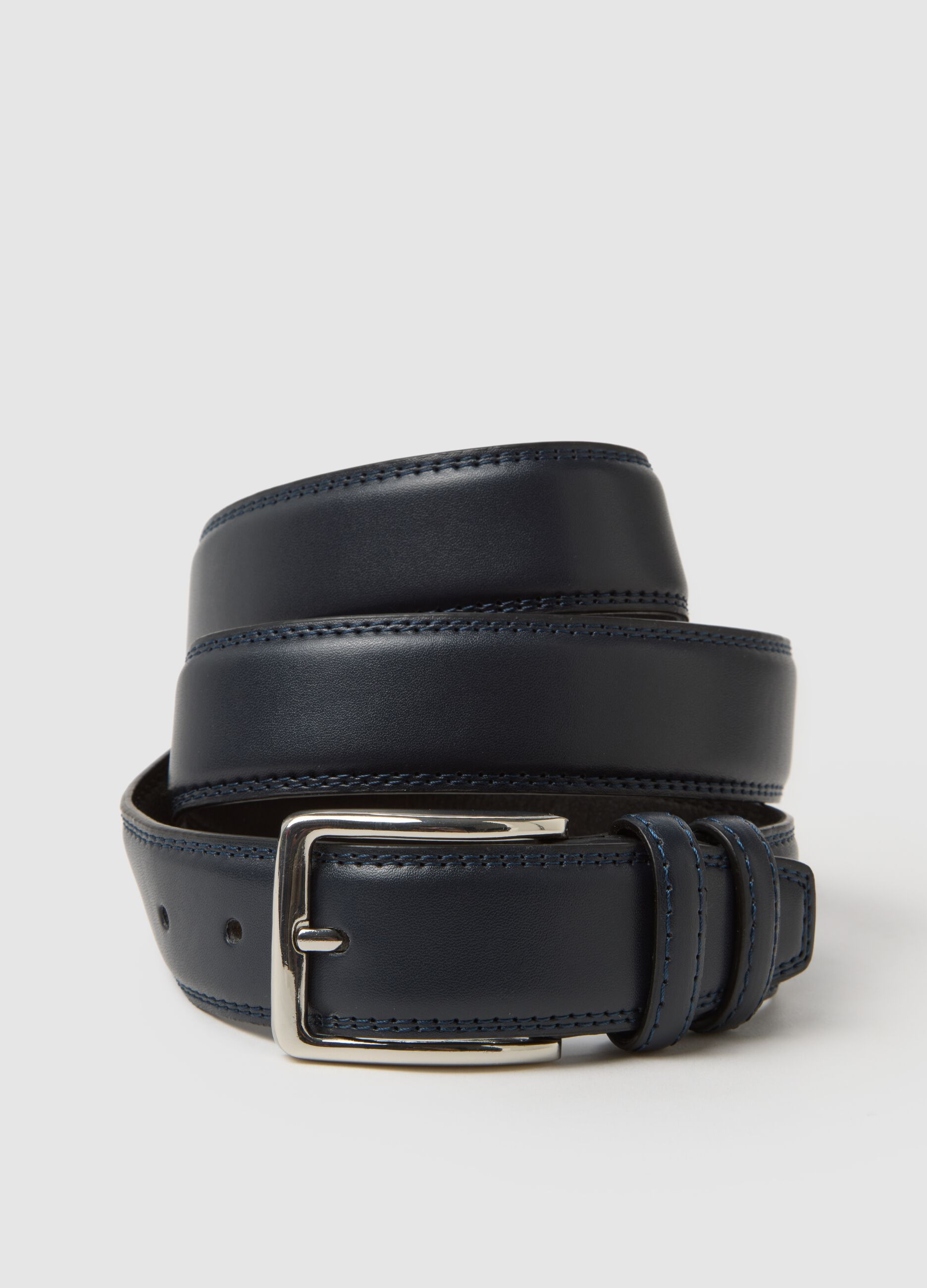 Blue Genuine Leather Belt