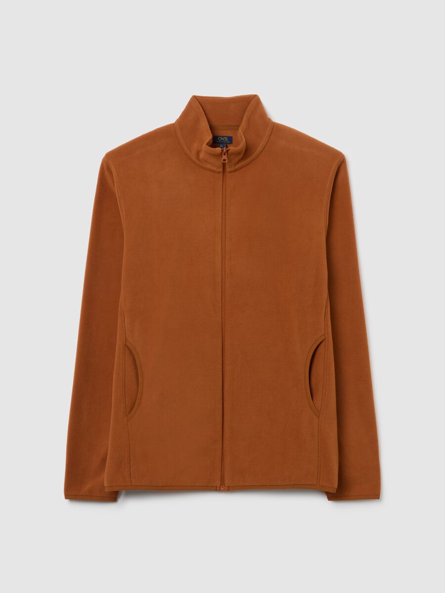 Brown fleece full-zip sweatshirt_0