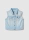 Girls' Light Blue Pure Cotton Regular Fit Waistcoat with Fringes_0