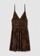 Brown pure viscose mini dress_4