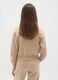Girls' beige half-zip sweatshirt in a relaxed cotton blend fit_1