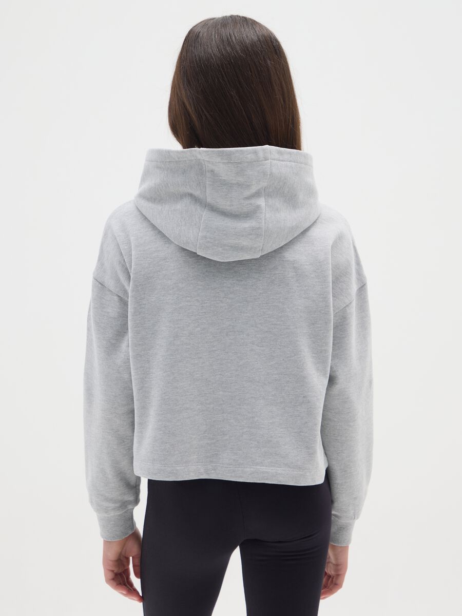 Girls' grey regular fit cotton blend sweatshirt with Stitch_1