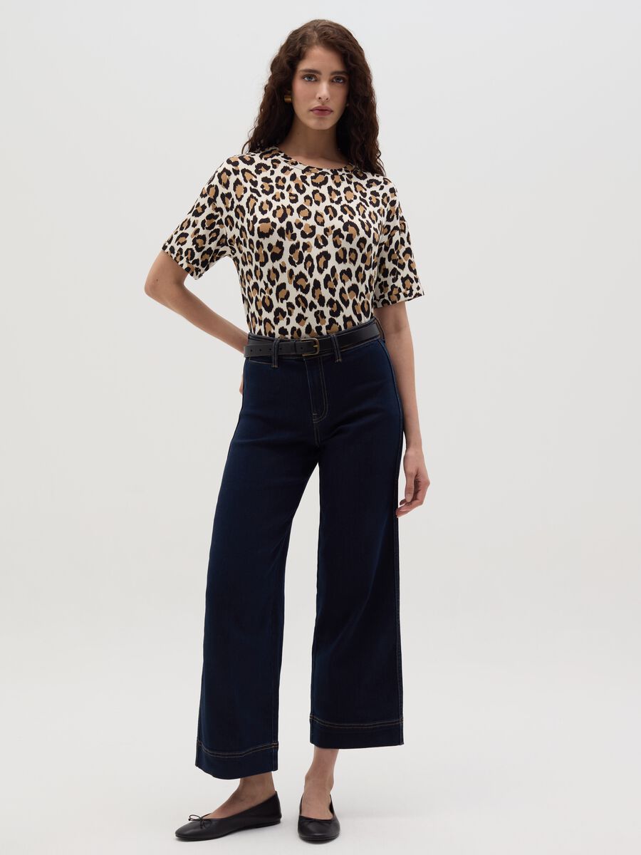 Animal print T-shirt with kimono sleeves_1