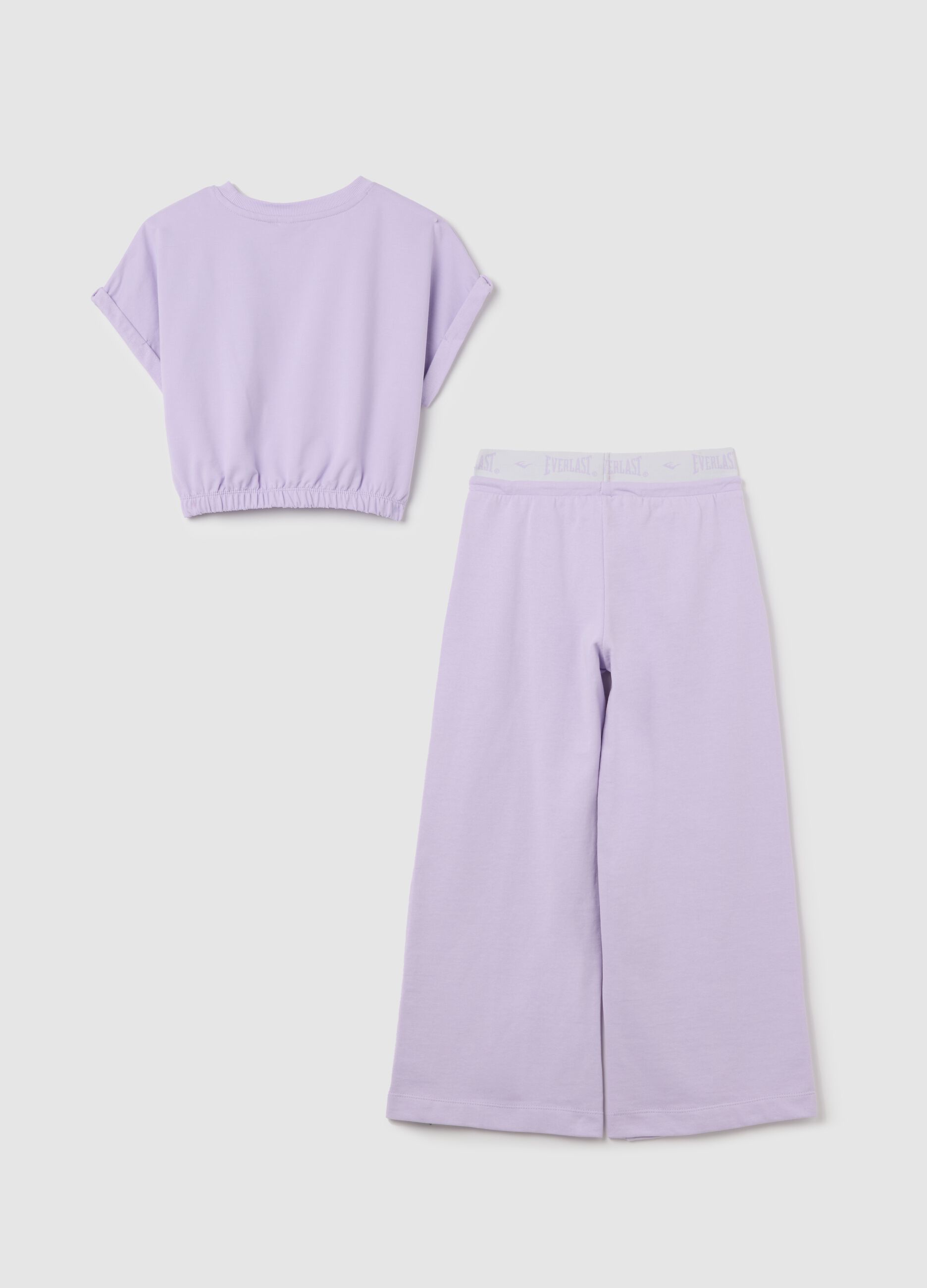 Completo jogging da ragazze in puro cotone viola