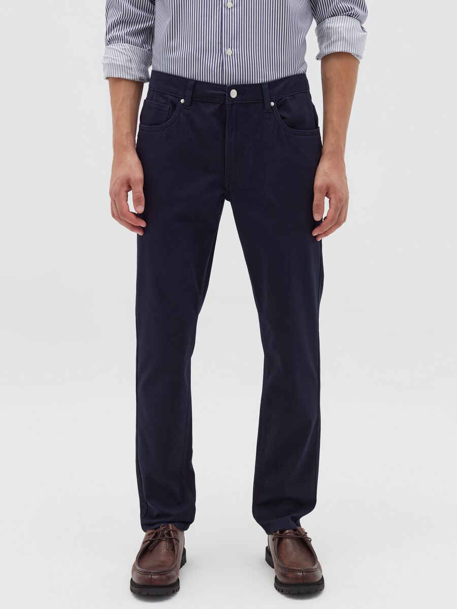 Trousers with five pockets and couture stitched weave_1