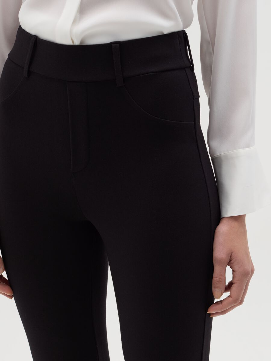 Solid colour Milano stitch leggings_3