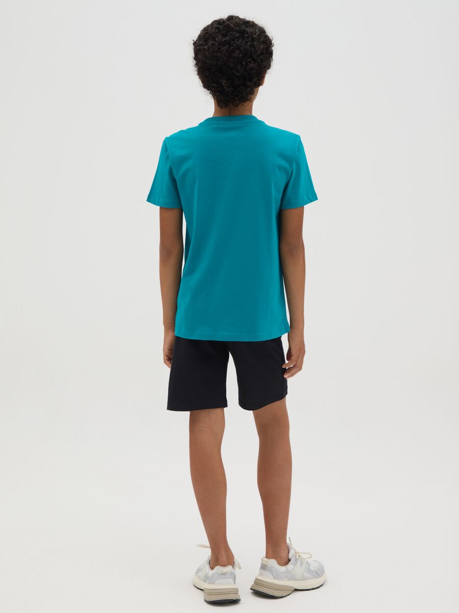 Children's jogging set in turquoise and black cotton_2