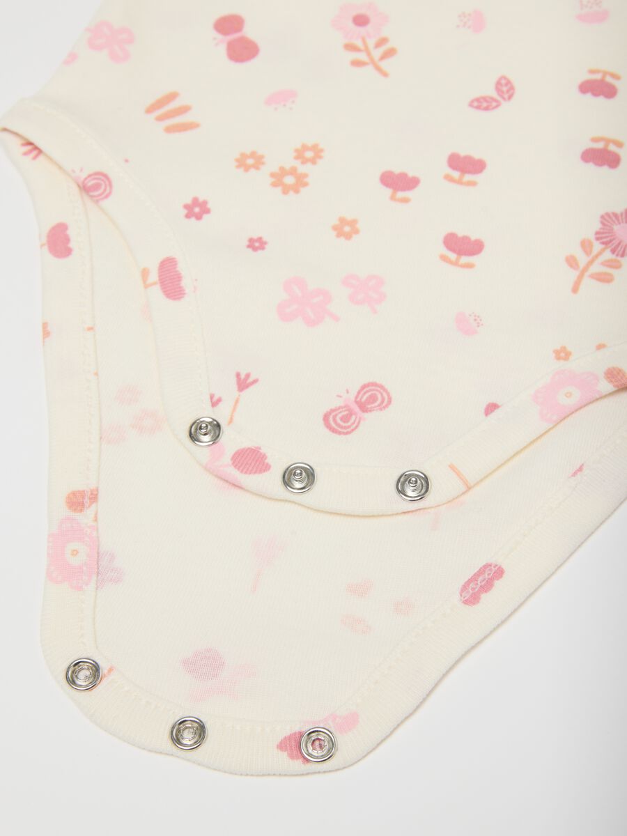 Multicolour short-sleeve bodysuit tripack for baby girls in pure cotton_2