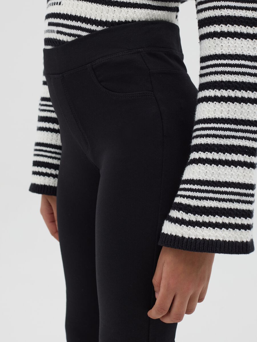 Flare-fit treggings in stretch cotton_2