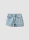 Girls&rsquo; light blue pure cotton denim shorts, regular fit with embroidery_3