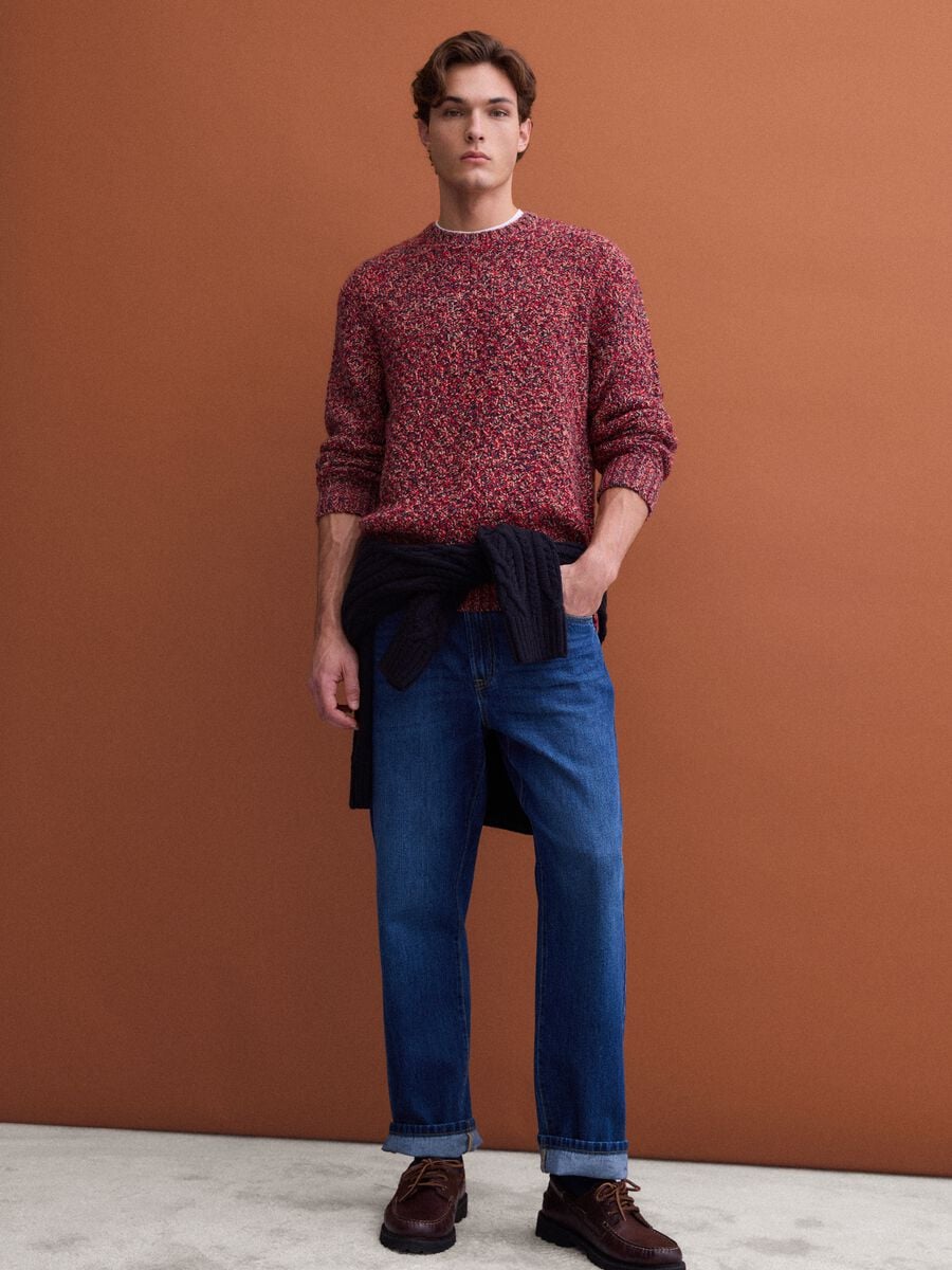 Maglione girocollo multicolor in misto lana regular fit_2