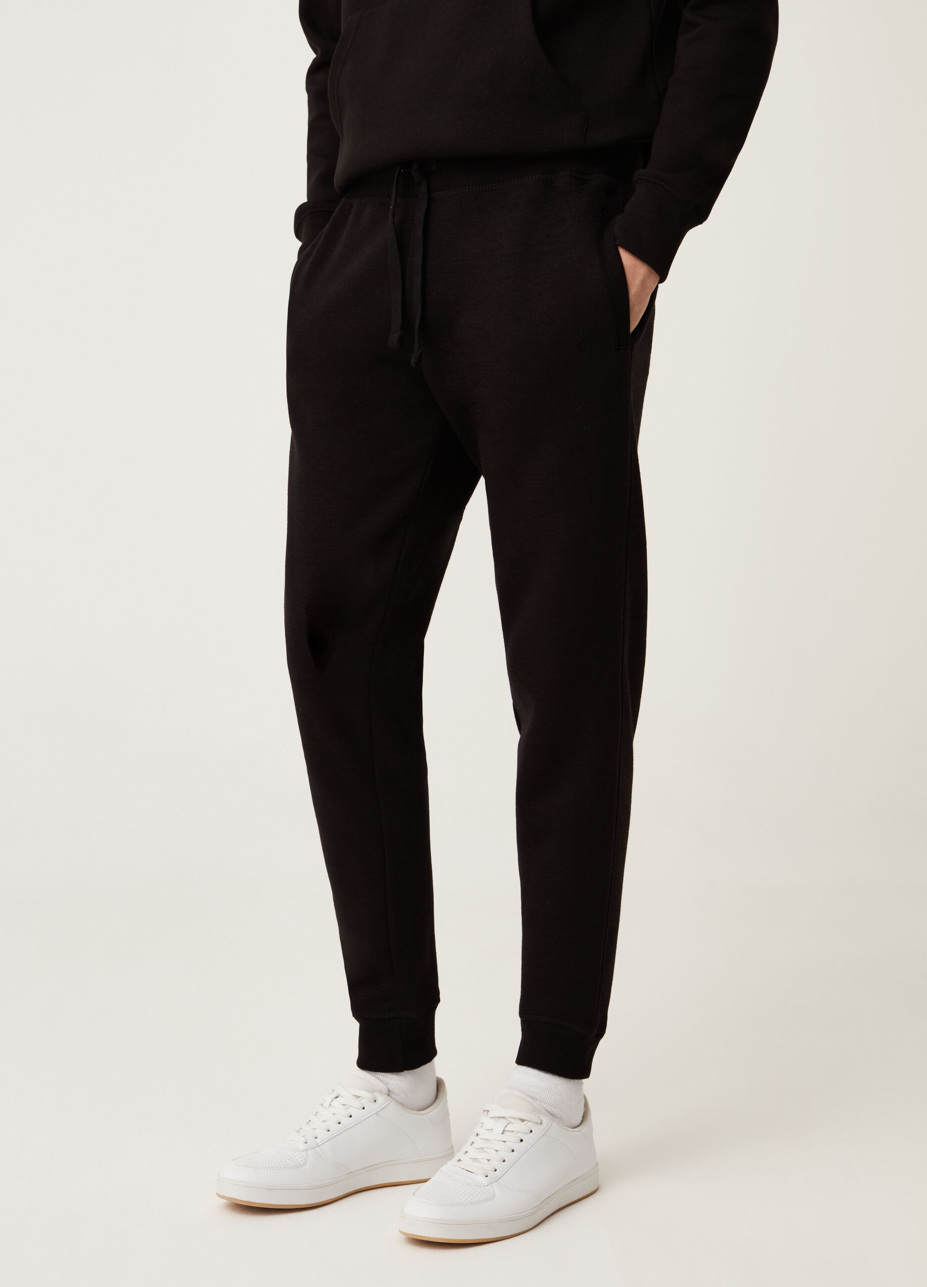 Joggers in felpa tinta unita_1