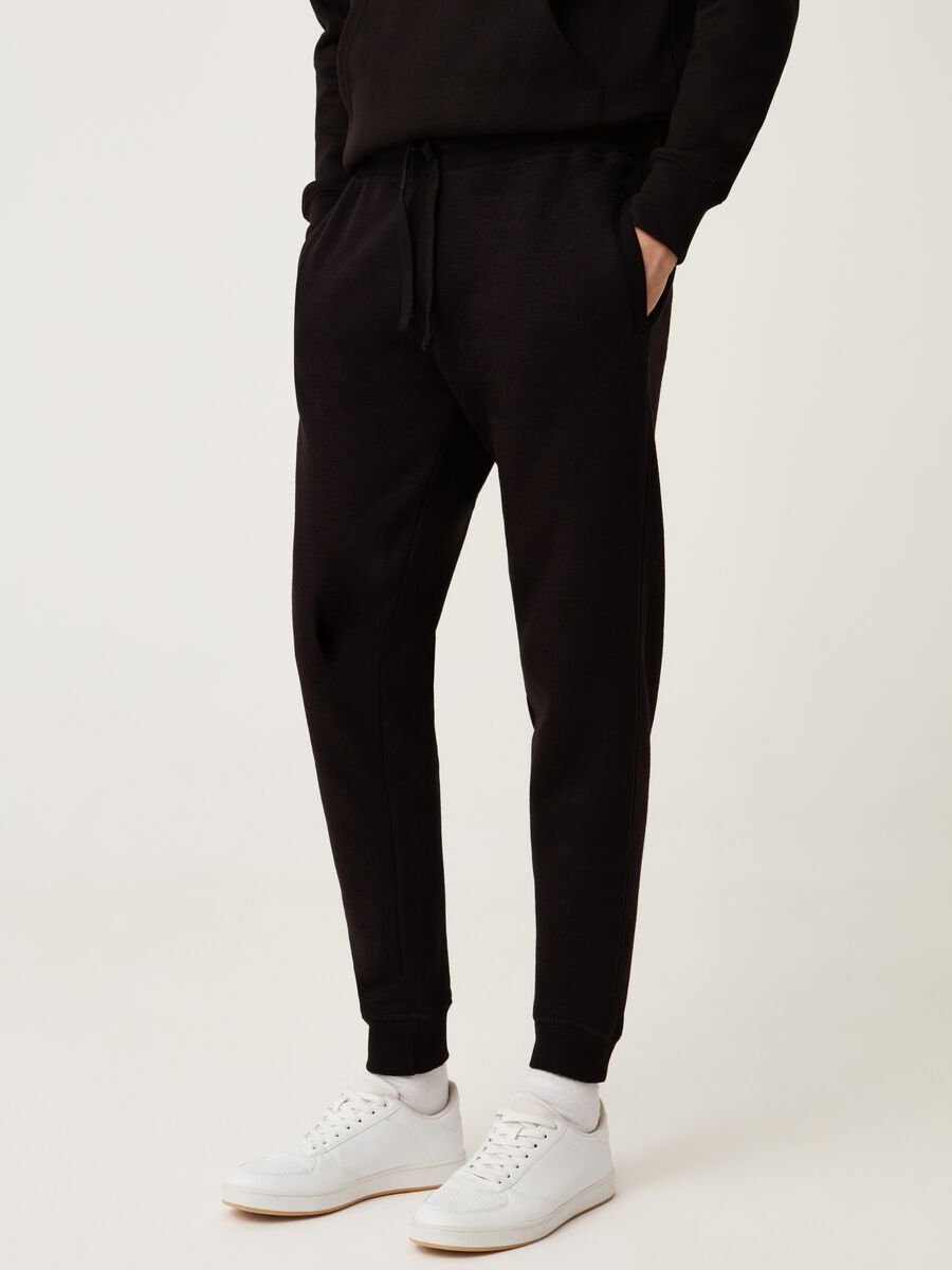 Joggers in felpa tinta unita_1
