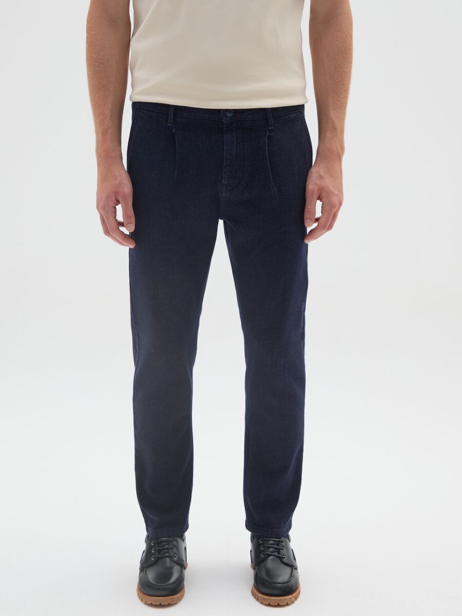 Blue Denim Chino Trousers_1