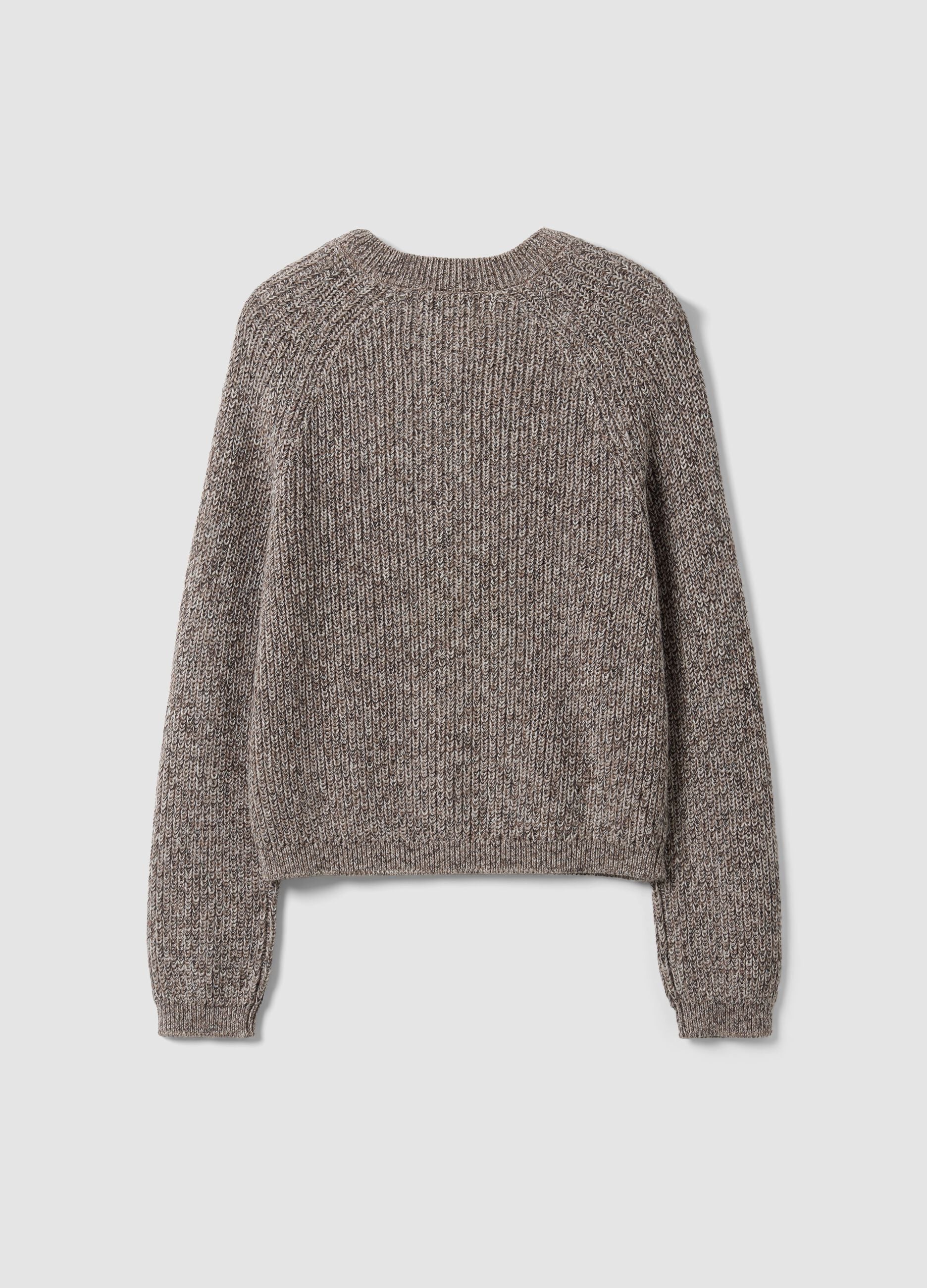 Grey pure cotton knit cardigan in regular fit