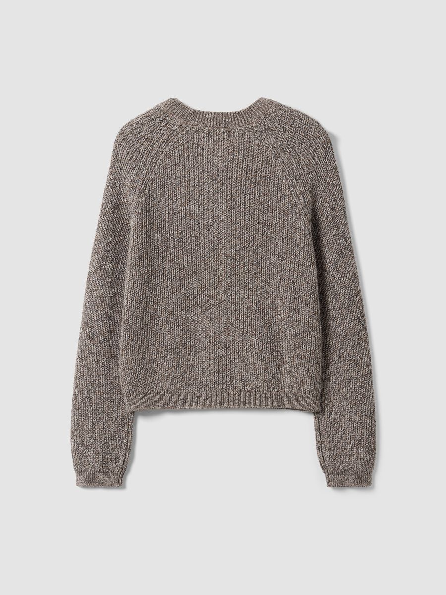 Grey pure cotton knit cardigan in regular fit_1