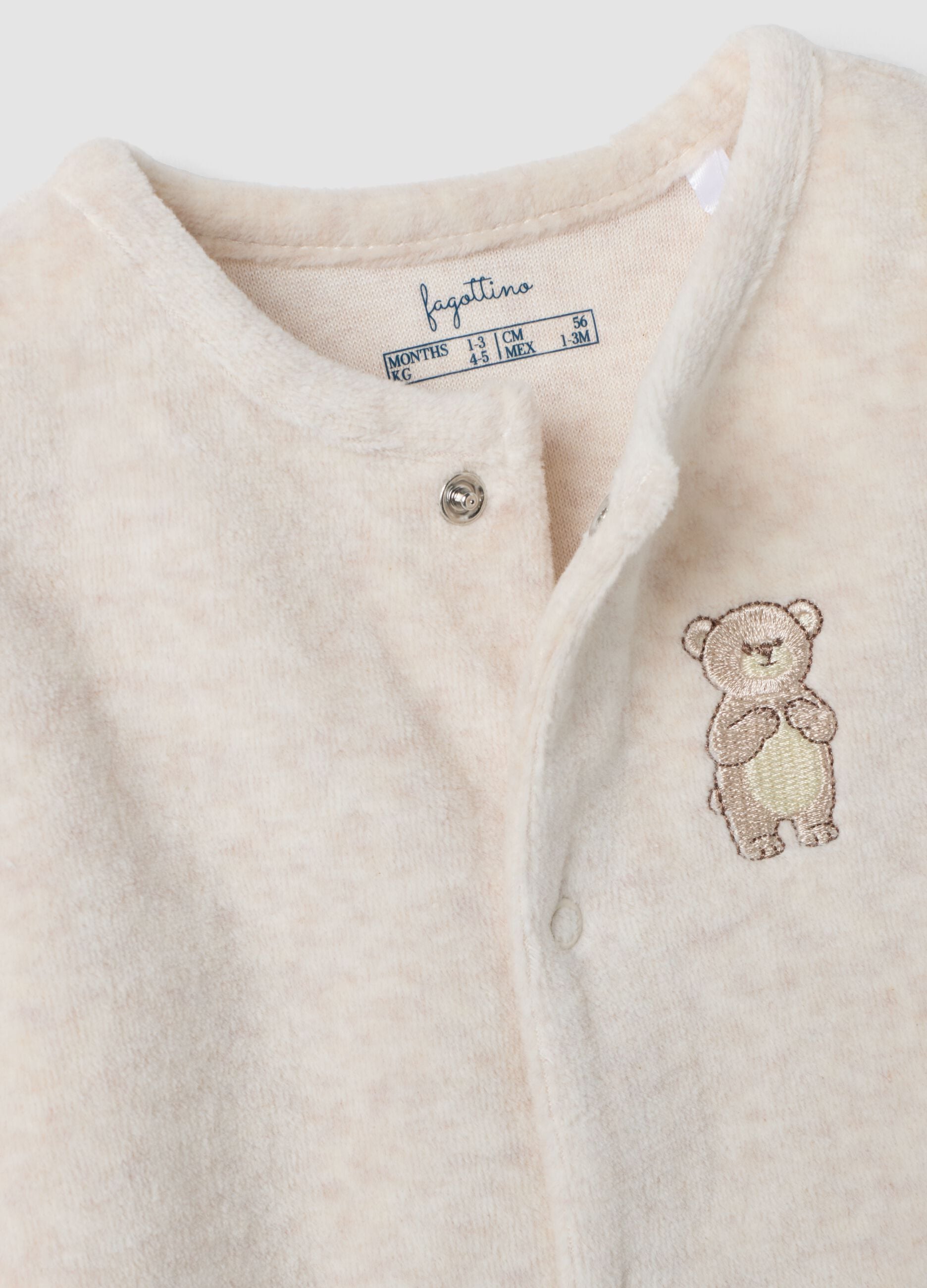 2-pack of ivory and light beige cotton-blend sleepsuits