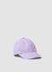Purple pure cotton baseball cap for kids with embroidery_0