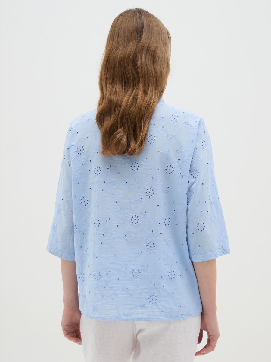 Women's Azure Pure Cotton Regular Fit Shirt_3