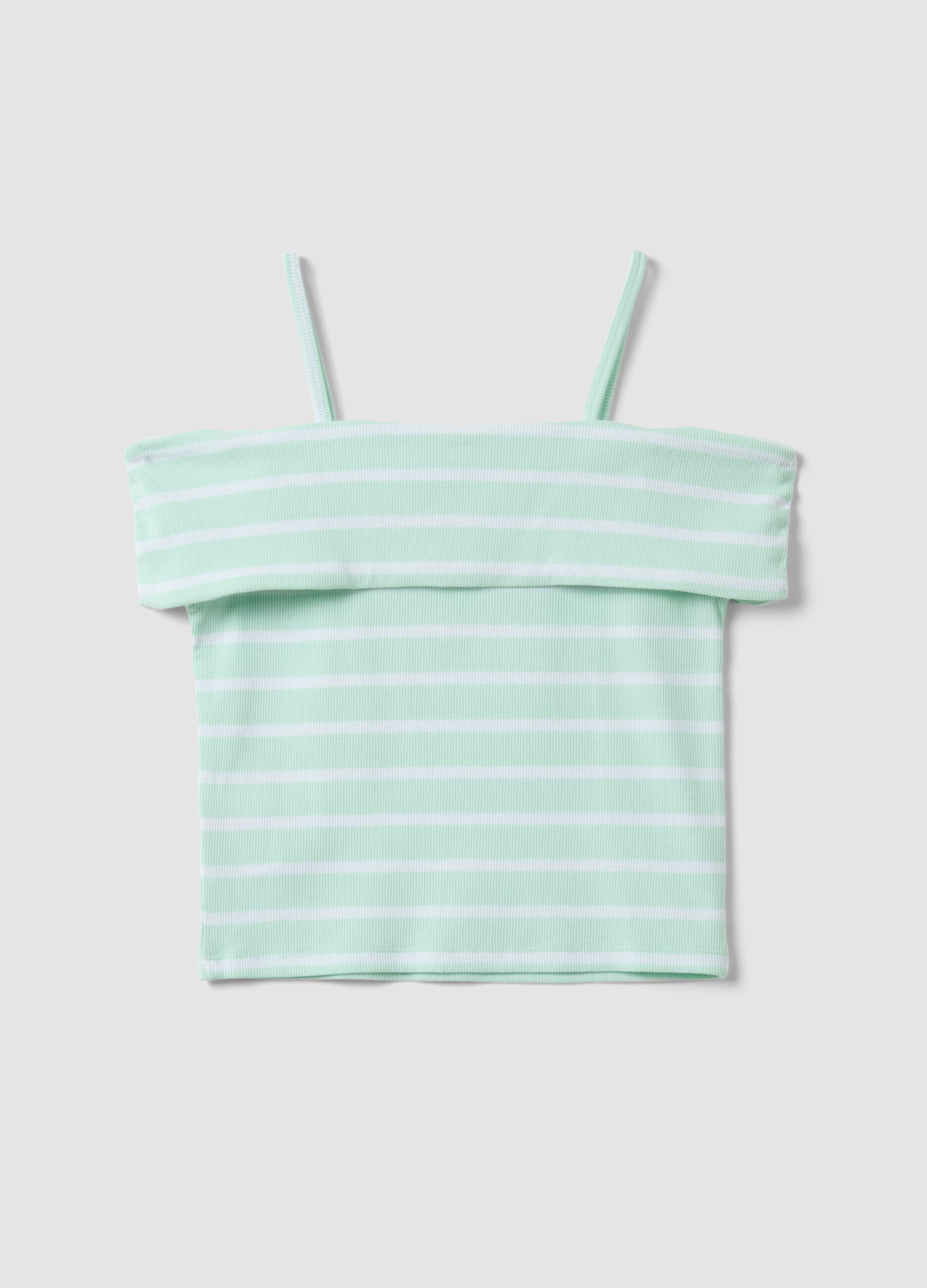 Girls&rsquo; multicolour striped stretch cotton camisole top