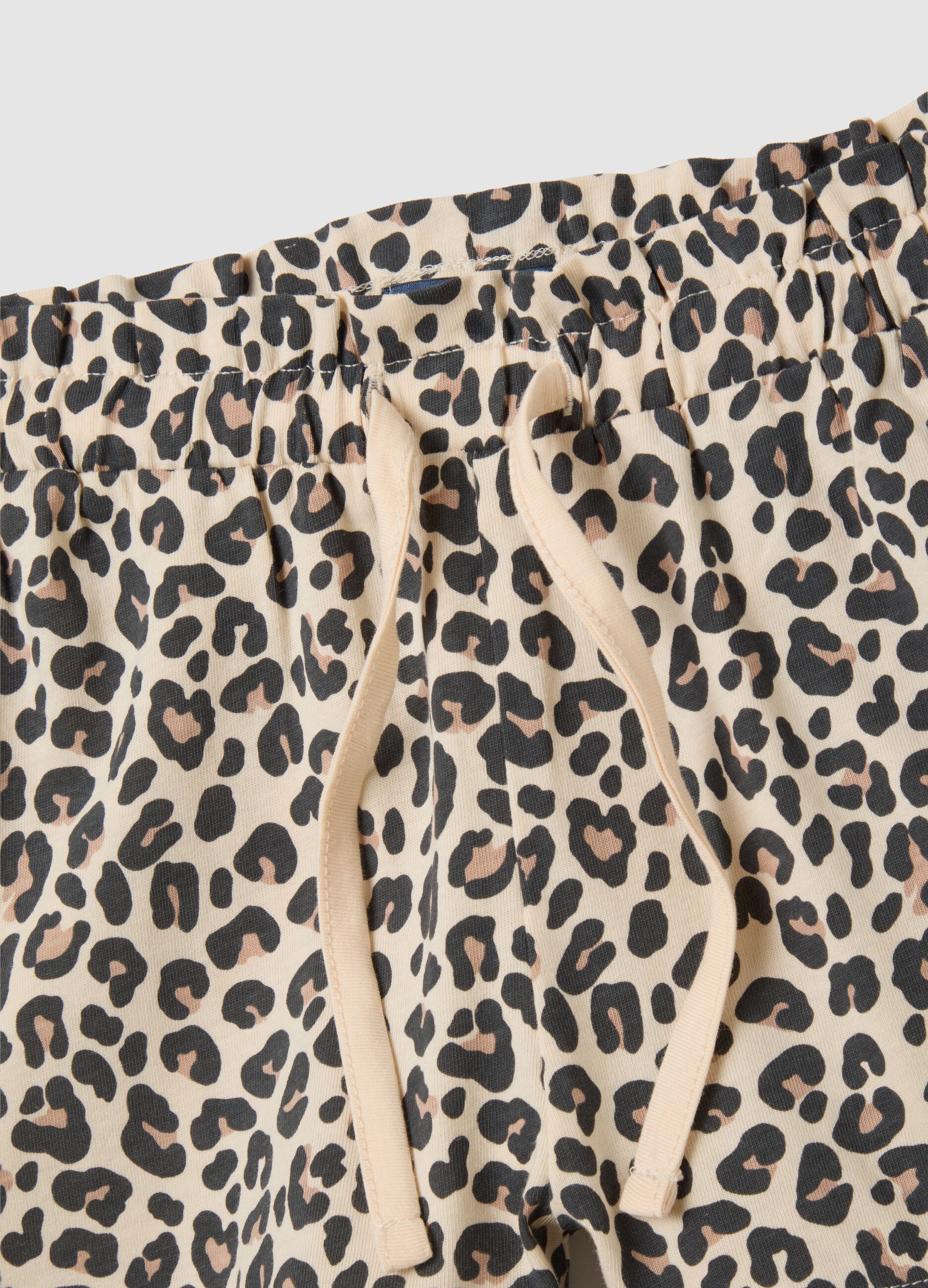 Shorts da bambina in puro cotone multicolor regular fit con volant