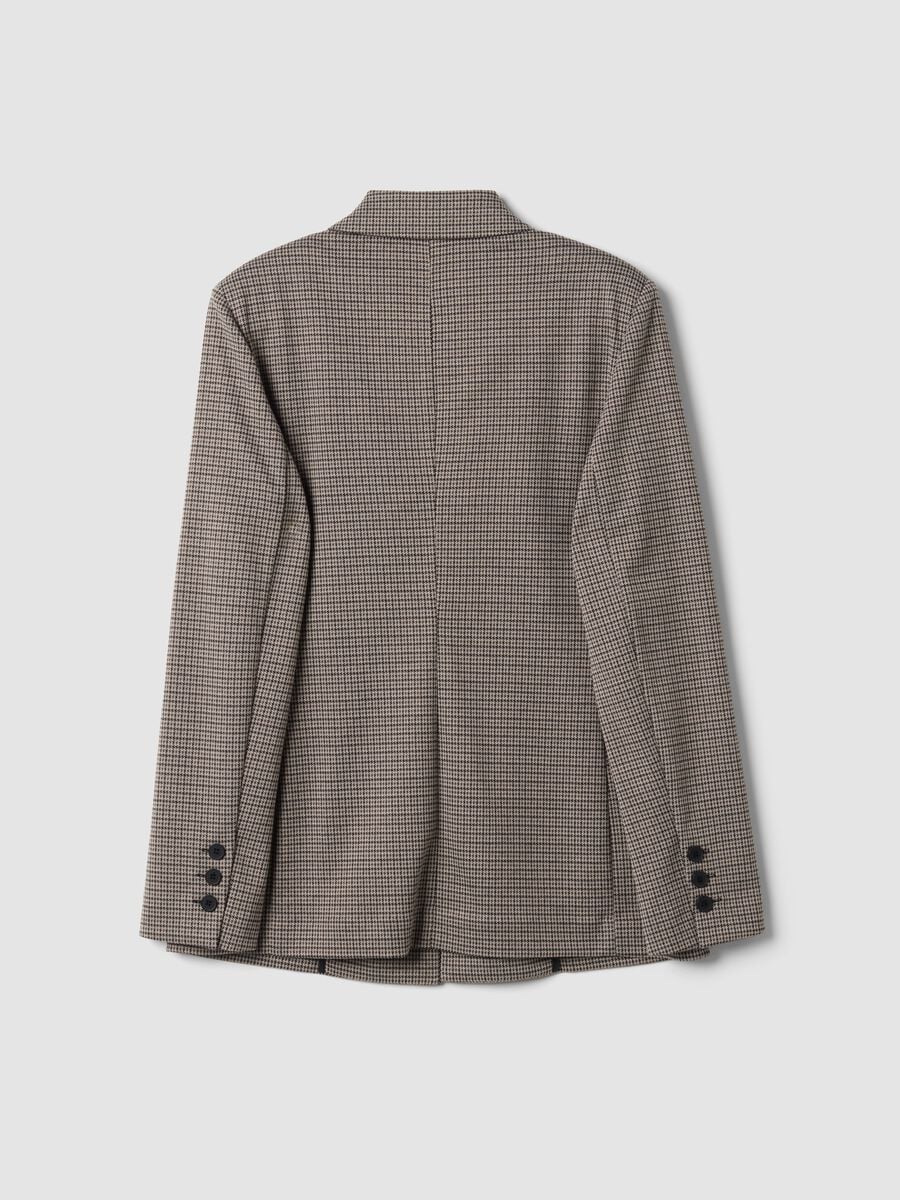 Blazer beige in viscosa elasticizzata a fantasia_6