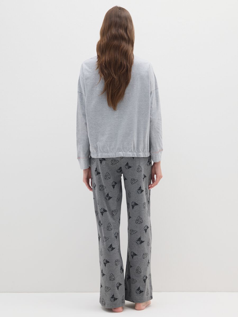 Grey cotton pyjamas with comic print_2