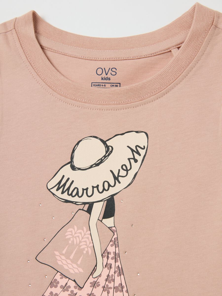 Girls' pure cotton pink regular fit T-shirt_2
