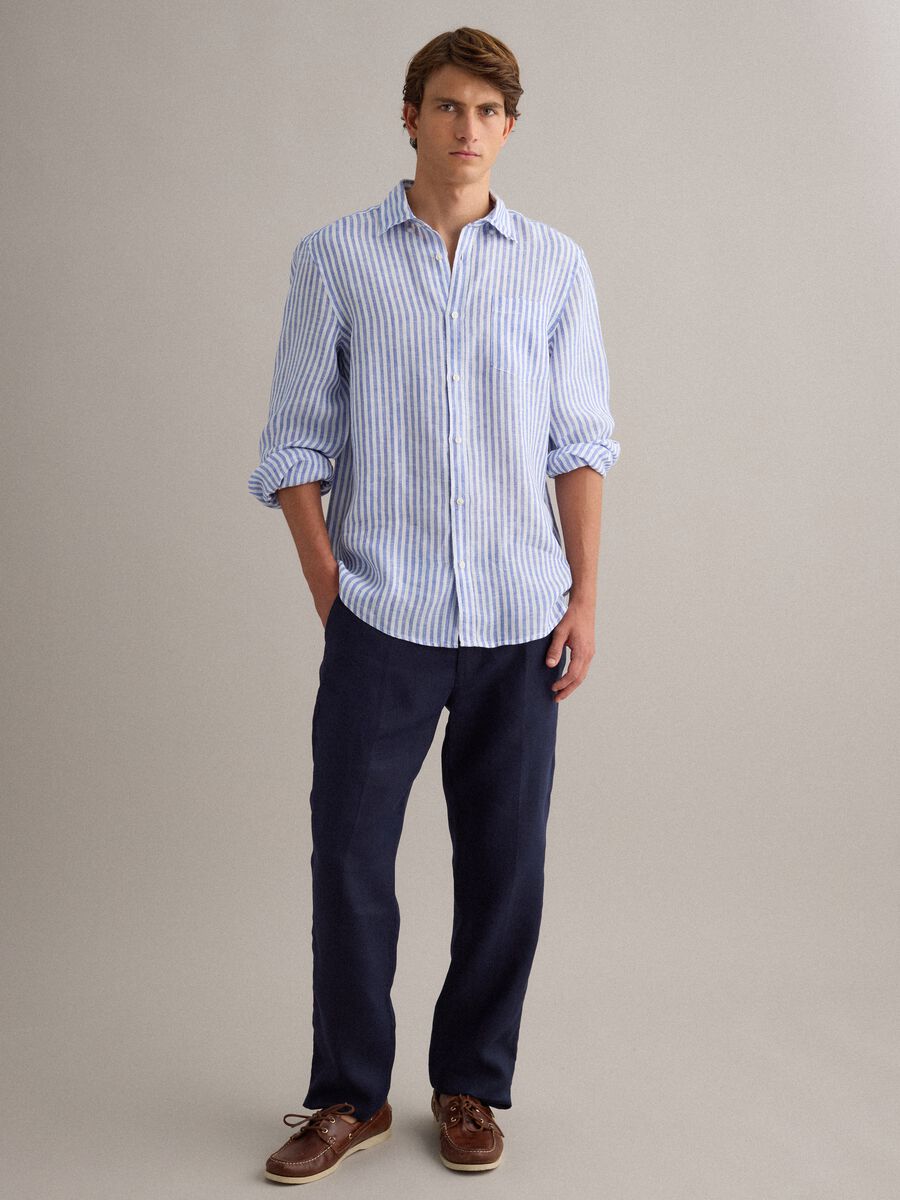 Blue striped pure linen shirt &ndash; regular fit_2