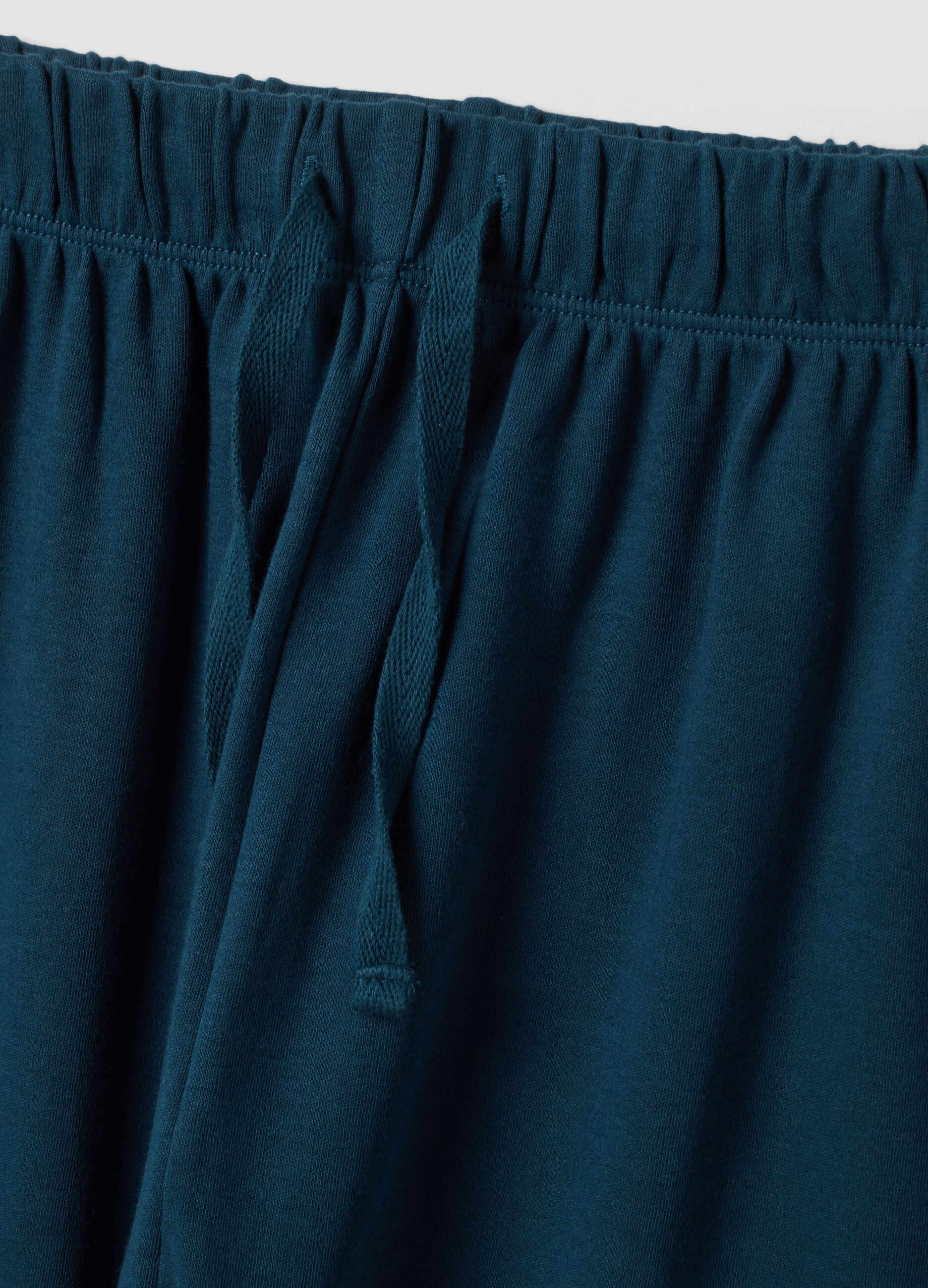 Grey and green organic cotton and viscose blend crew-neck pyjamas
