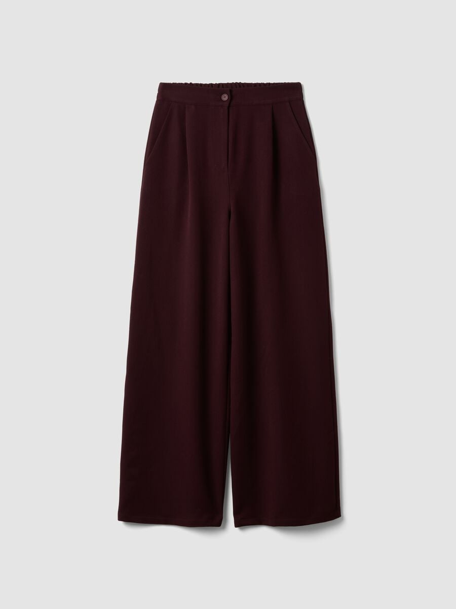 Red regular-fit stretch viscose-blend trousers_0