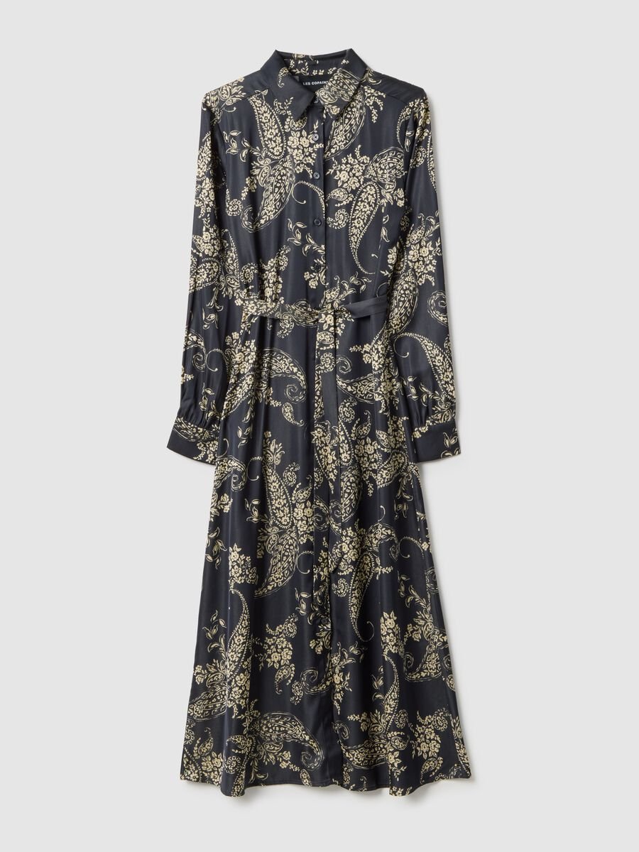 Chemisier in misto viscosa multicolor regular fit con motivo floreale_4