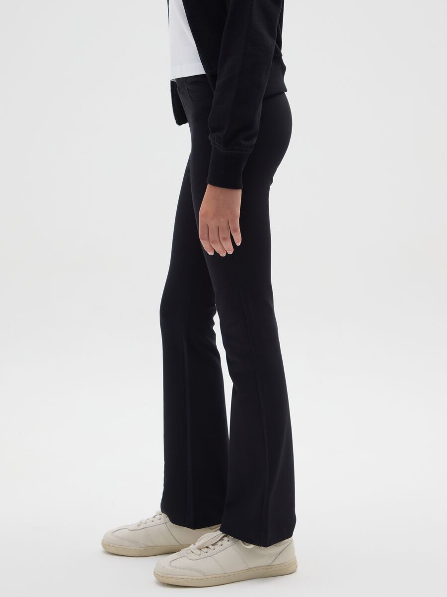 Leggings da ragazze in cotone elasticizzato nero slim fit_3