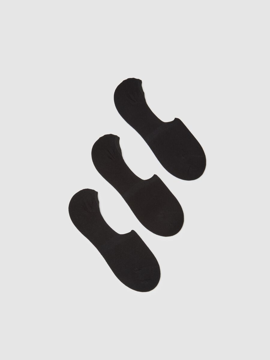 Black Cotton Blend Sock Set_0