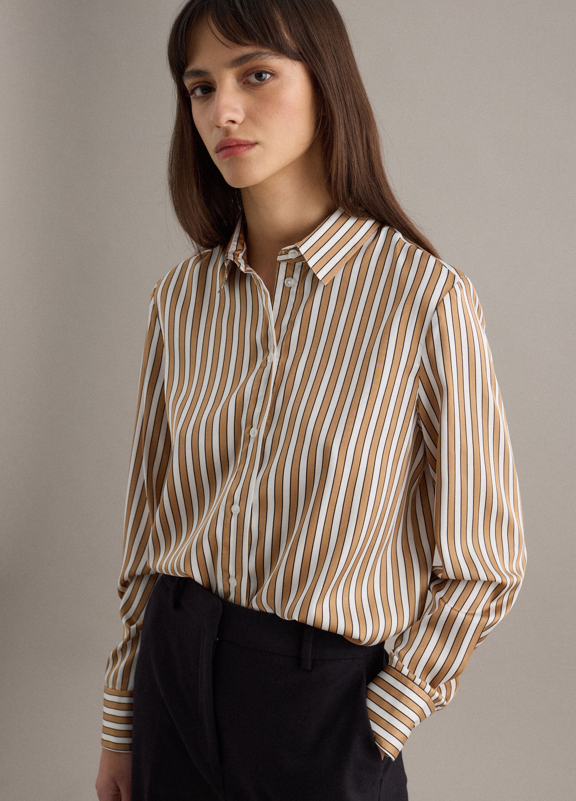 Multicolour striped long sleeve shirt regular fit