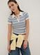 Fitted viscose-blend jumper with multicolour stripes and polo collar_0
