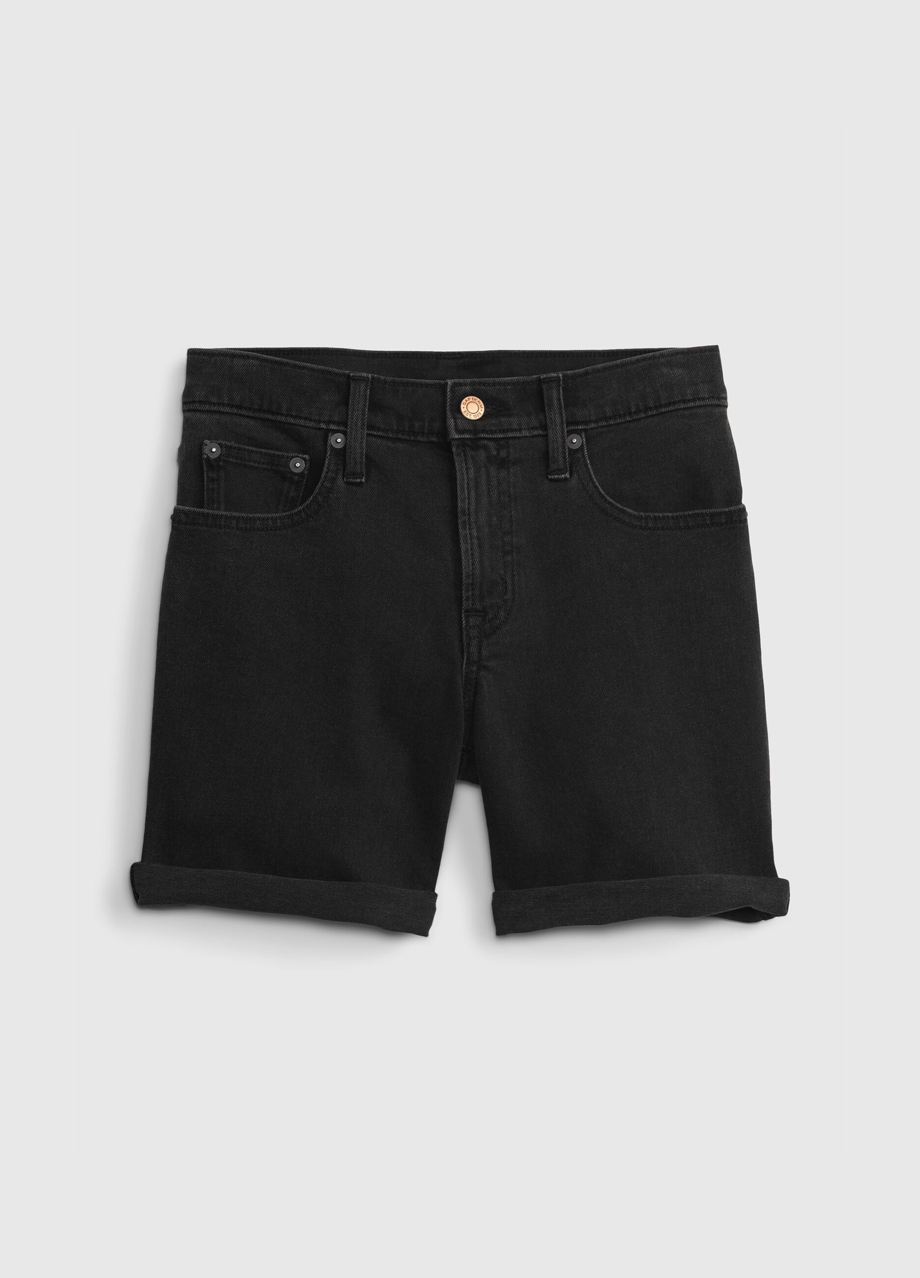 Stretch denim girlfriend shorts