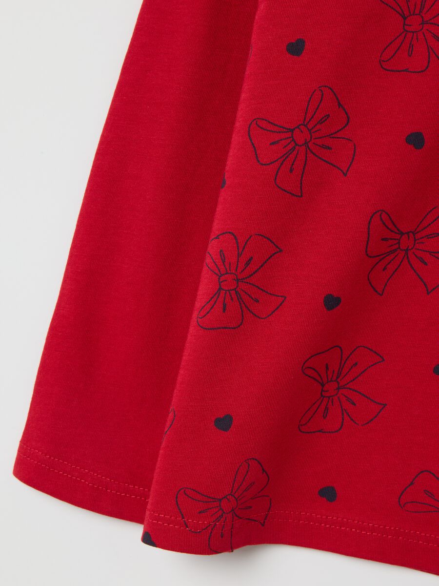 Regular fit pure cotton red baby girl top with embroidered bows_2