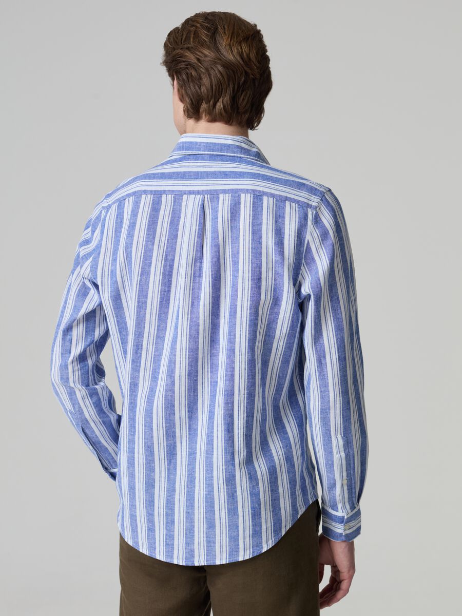 Striped linen and cotton shirt_2