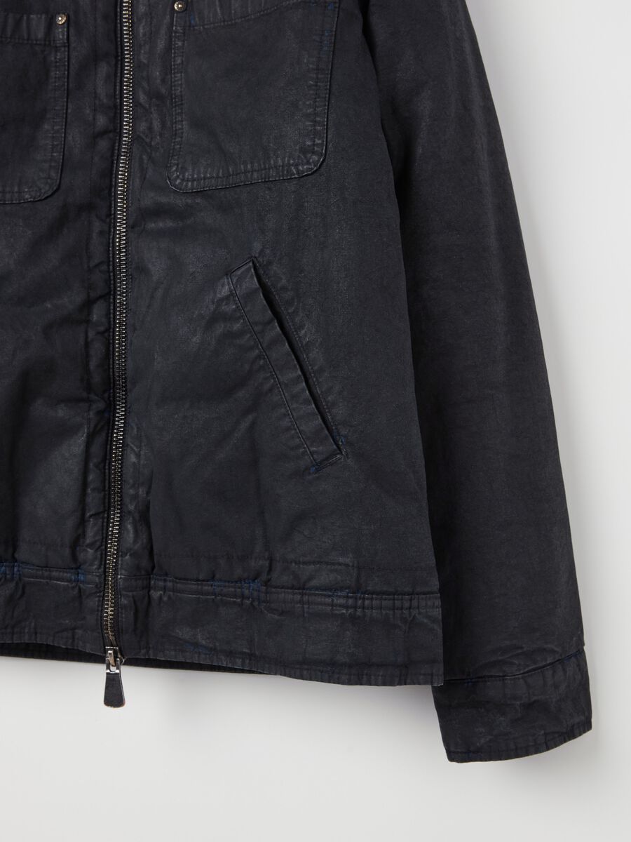 Limited Edition Short jacket in leather-effect denim_5