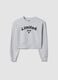 Grey organic cotton sweatshirt with front print for girls_3