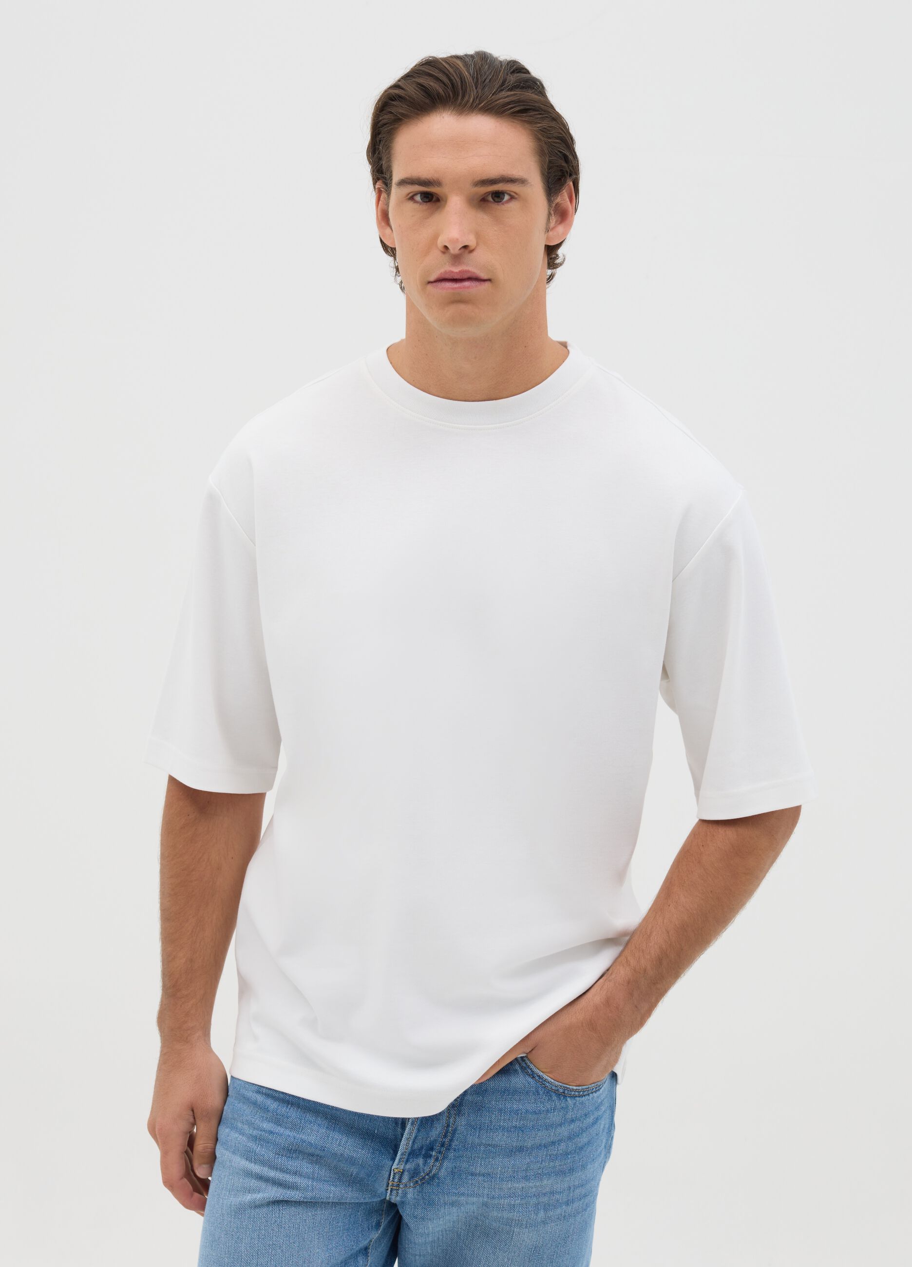 White short sleeve cotton t-shirt