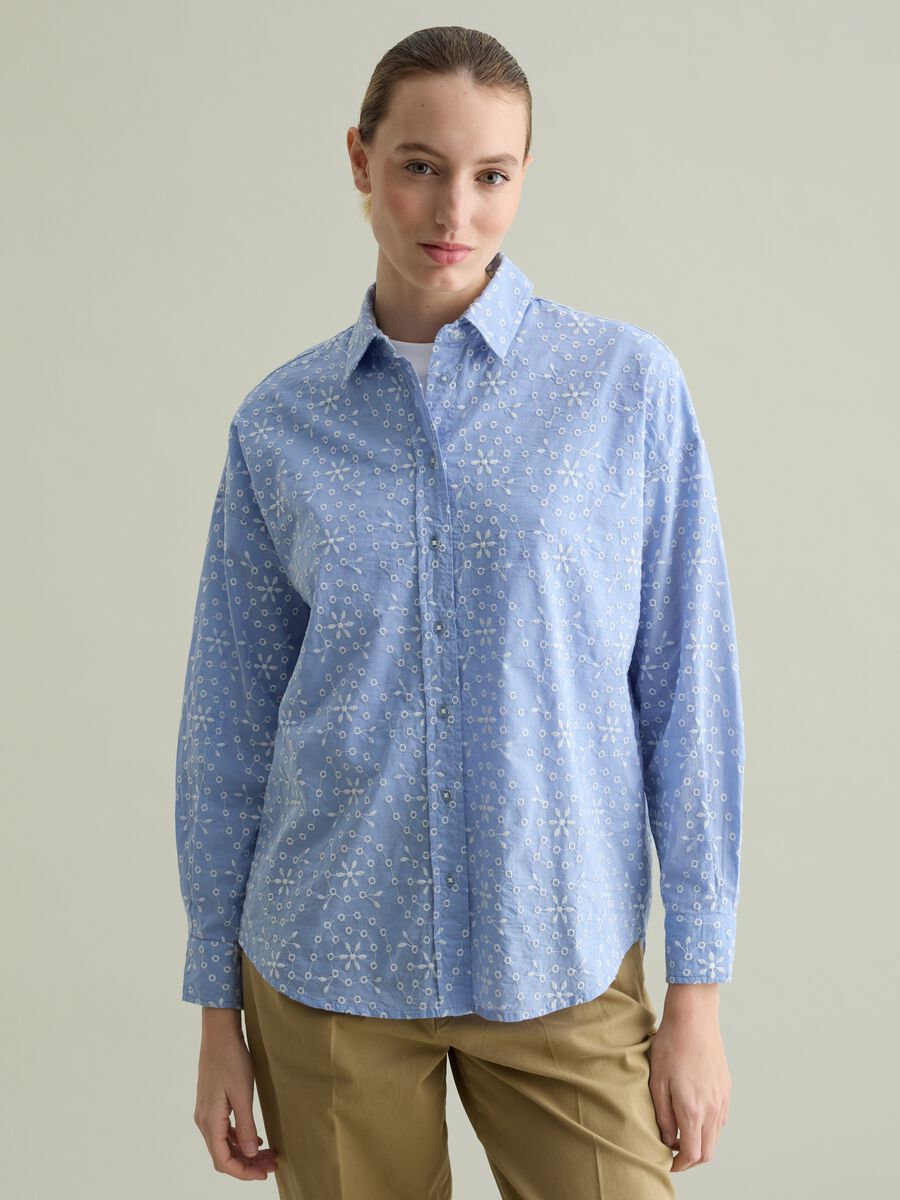 Shirt in broderie anglaise lace_0