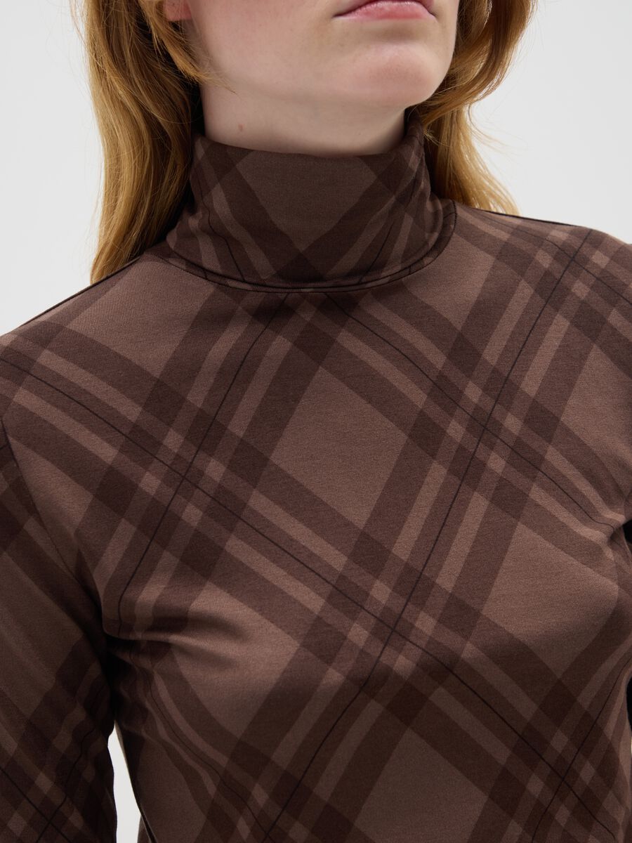 Brown Check Printed Shirt_3