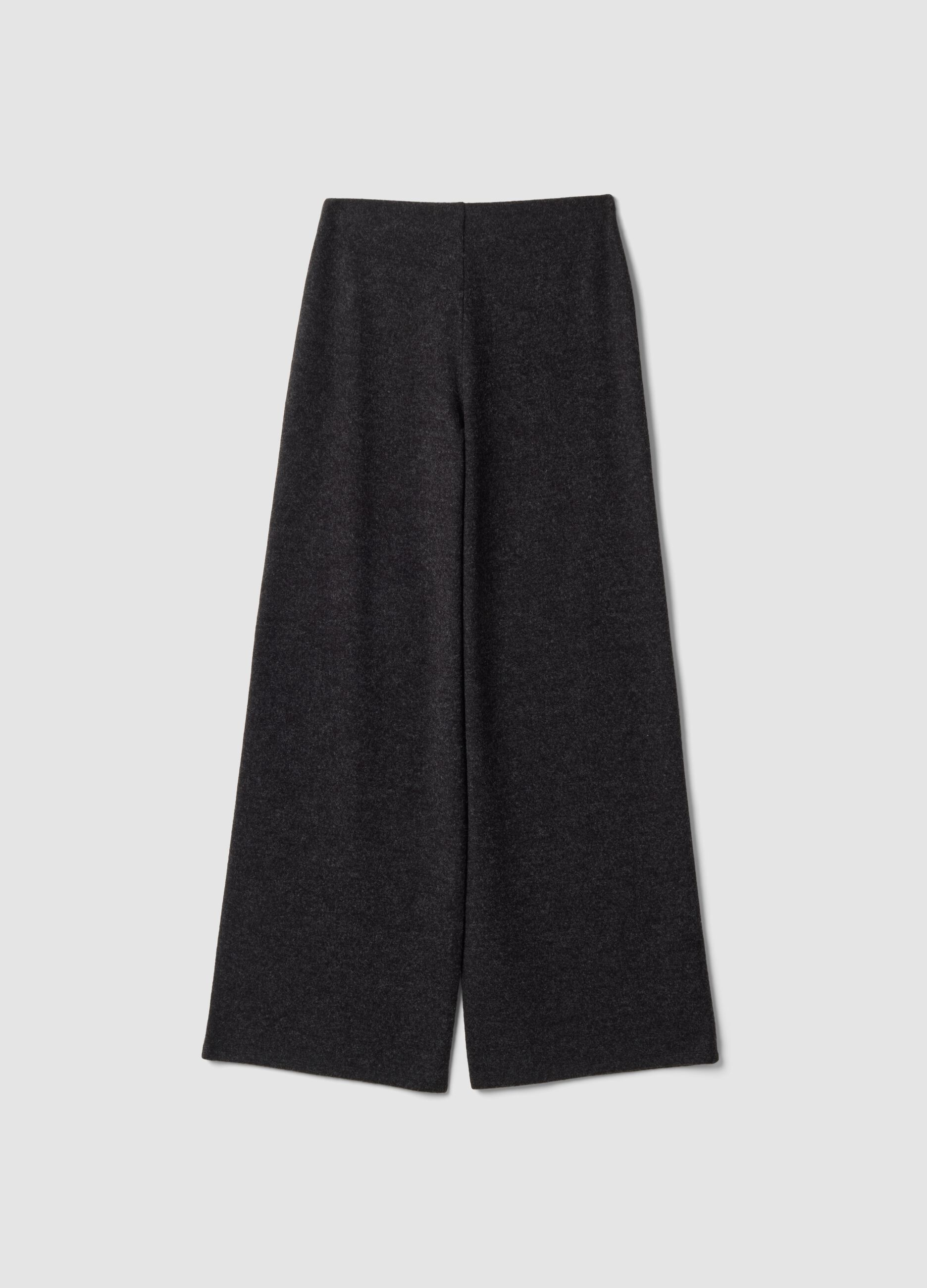 Grey viscose-blend relaxed-fit trousers