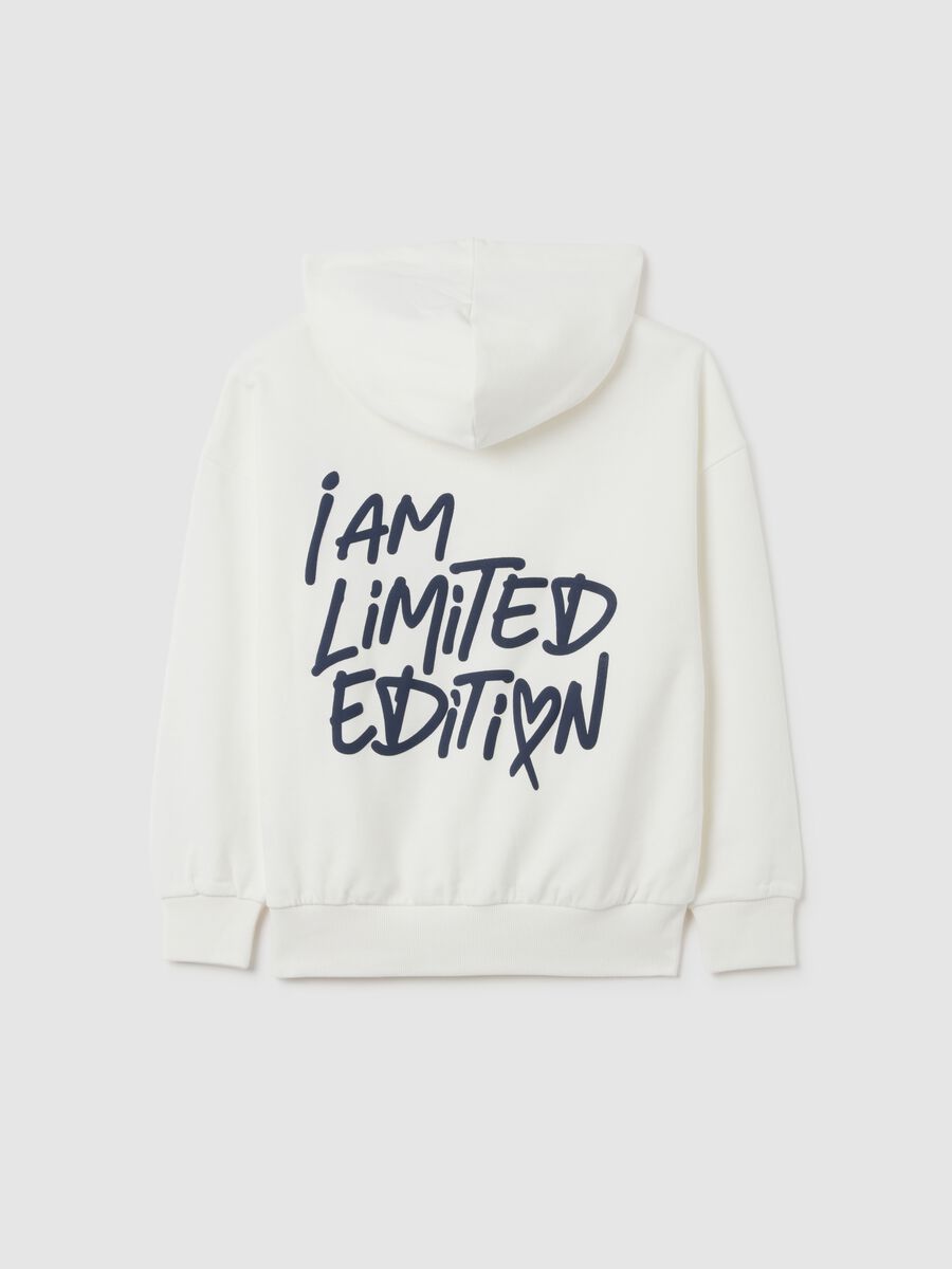 Girls' oversized pure cotton white hoodie_4