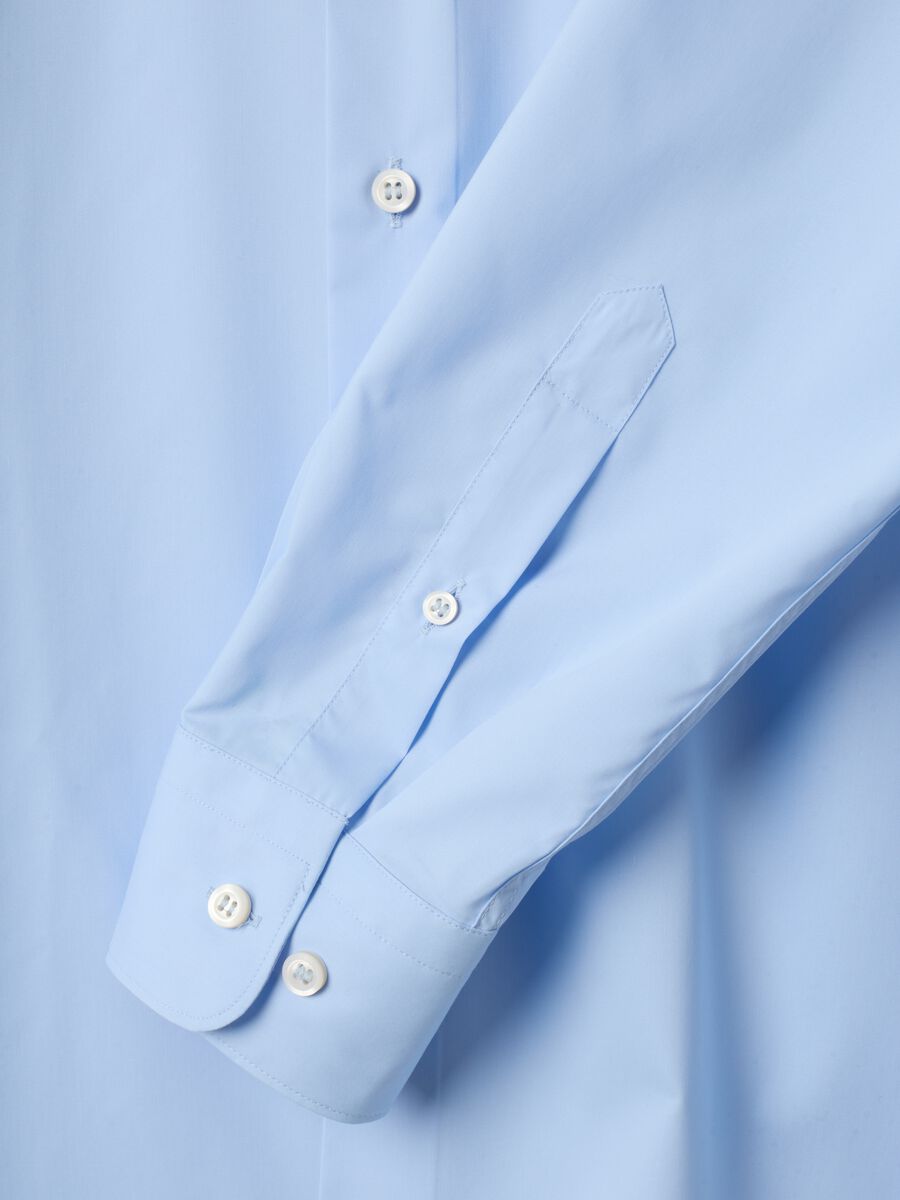 Blue lyocell-blend regular-fit shirt_1