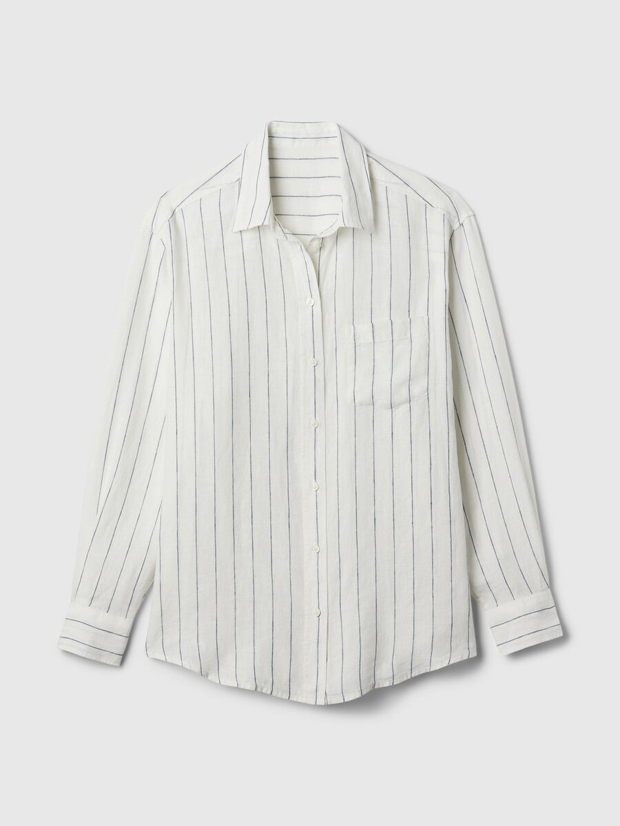 Oversized shirt in linen with pocket_3