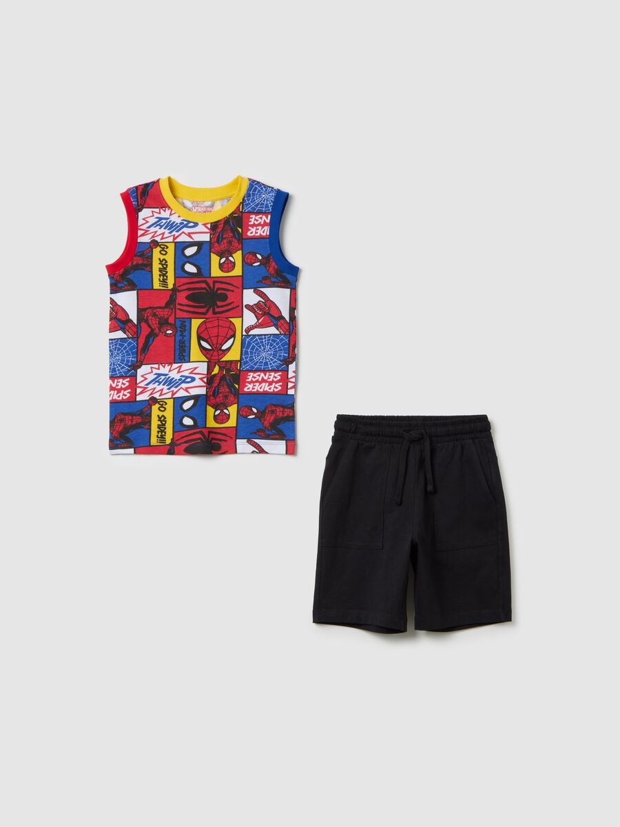 Multicoloured regular fit pure cotton summer kids set_0